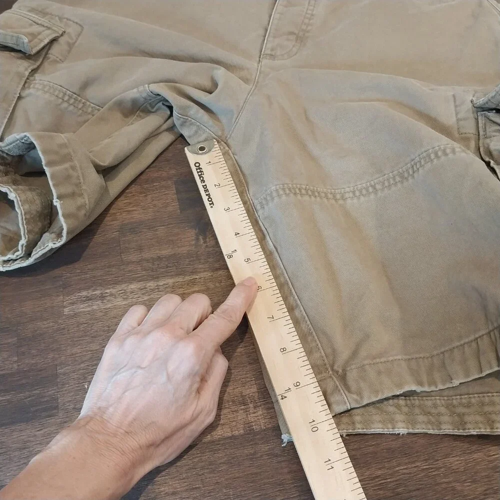 Vintage Abercrombie & Fitch Cargo Shorts Mens 36 Tan Khaki 100% Cotton Twill 90s